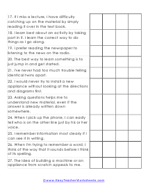 Auditory Worksheet