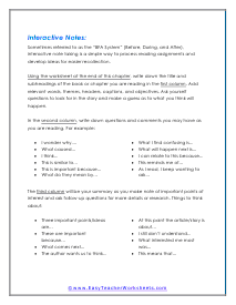 Interactive Notes Worksheet