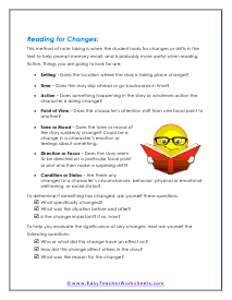 Reading for Changes Worksheet
