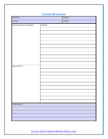 Cornell 5R System Worksheet