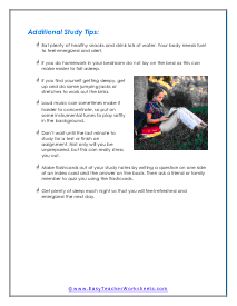 Additional Tips Worksheet