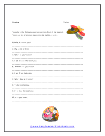 spanish greetings worksheet