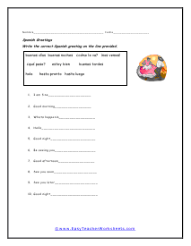 spanish greetings worksheet