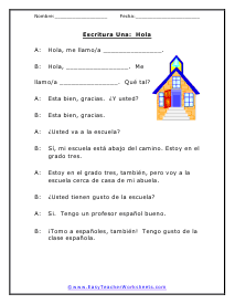 Spanish Oral Worksheet