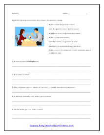 Spanish Reading Comprehension Worksheets