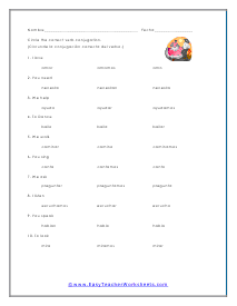 Spanish Verb Worksheet